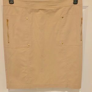 Calvin Klein Lined Skirt with 2 Pockets, Tan, 16